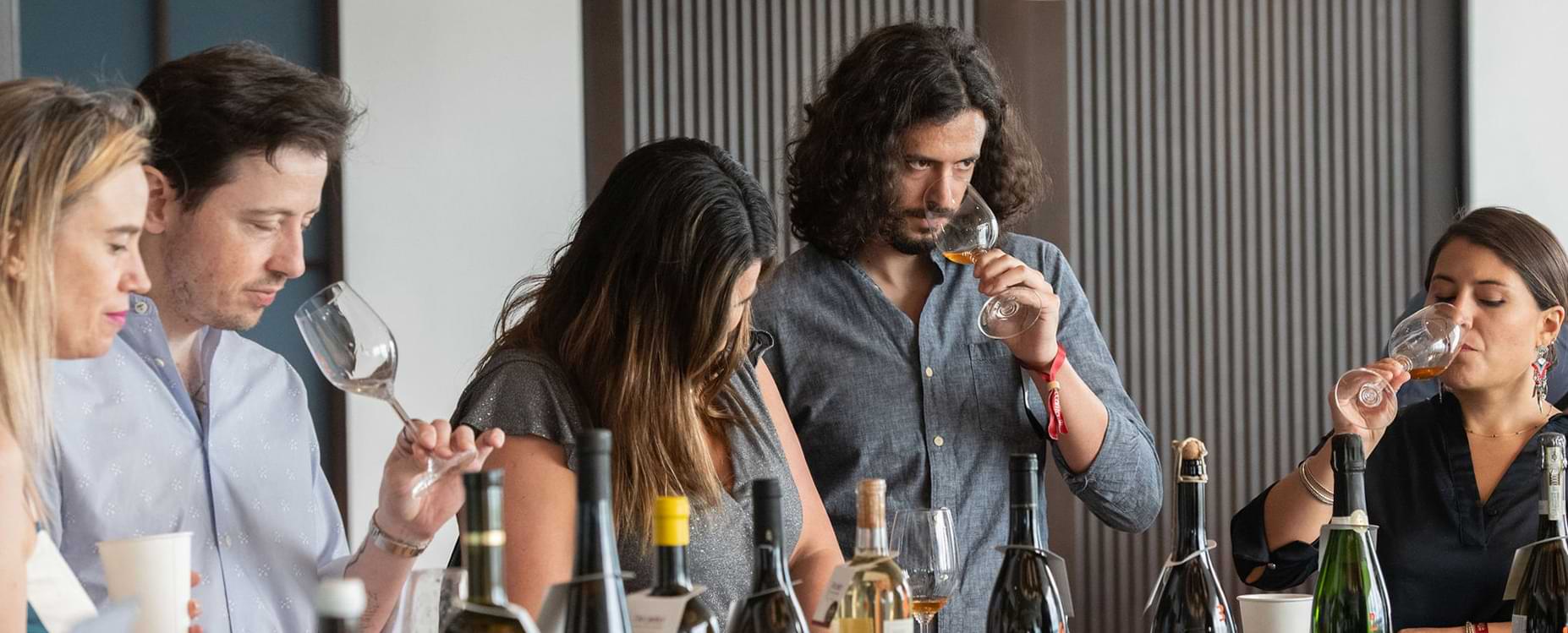 People at a wine tasting