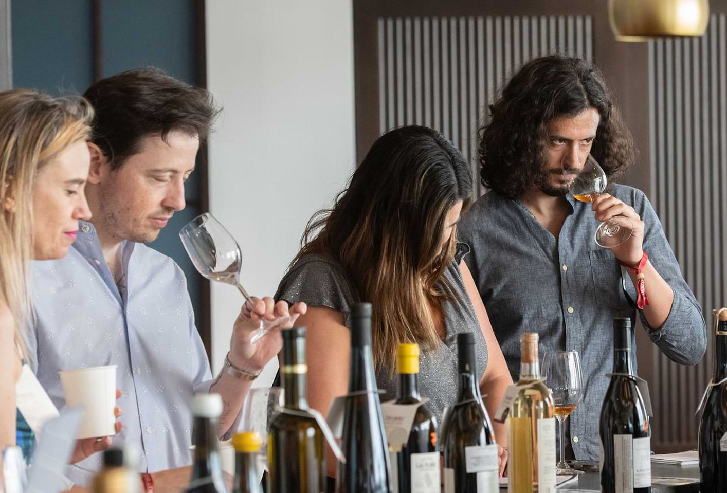 People at a wine tasting