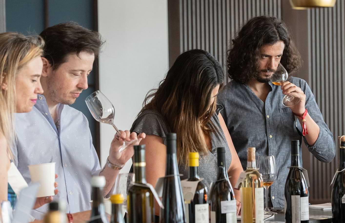 People at a wine tasting