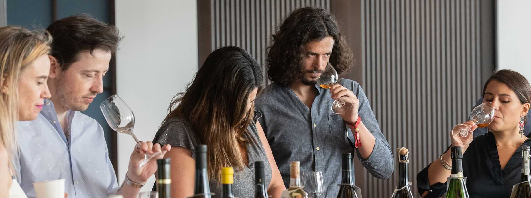 People at a wine tasting