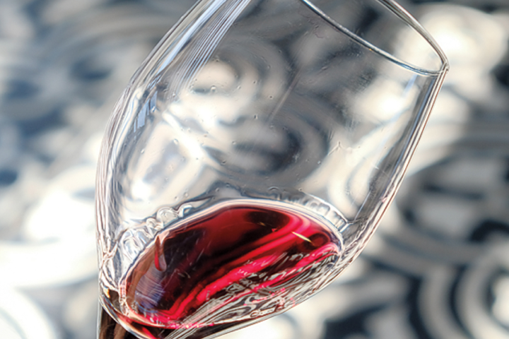 Tilted wine glass